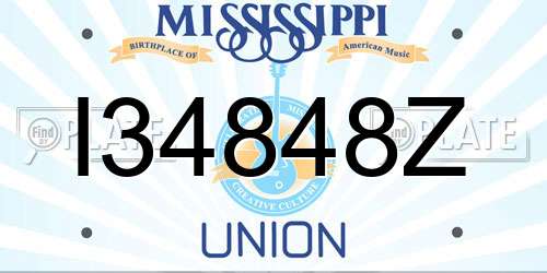 I34848Z Mississippi License Plate