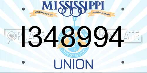 I348994 Mississippi License Plate
