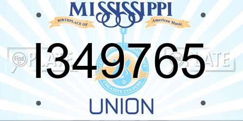 I349765 Mississippi License Plate