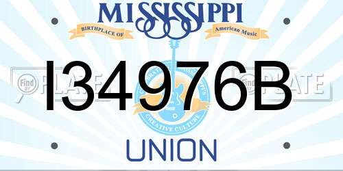 I34976B Mississippi License Plate