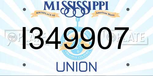I349907 Mississippi License Plate