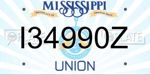 I34990Z Mississippi License Plate