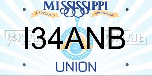 I34ANB Mississippi License Plate