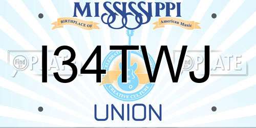 I34TWJ Mississippi License Plate