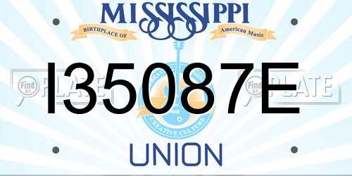 I35087E Mississippi License Plate