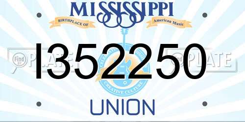 I352250 Mississippi License Plate