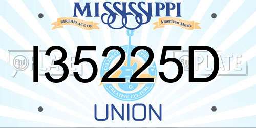 I35225D Mississippi License Plate