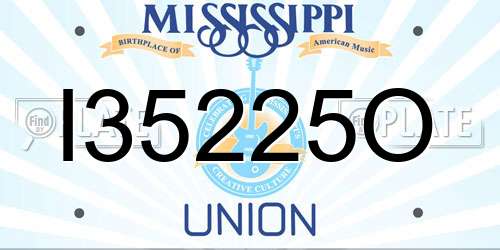 I35225O Mississippi License Plate