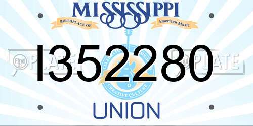 I352280 Mississippi License Plate