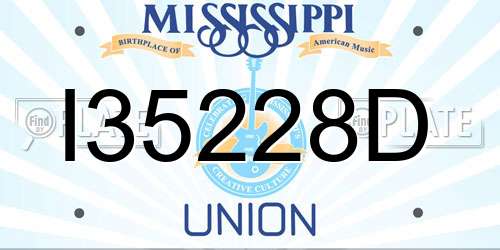 I35228D Mississippi License Plate