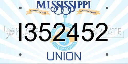 I352452 Mississippi License Plate