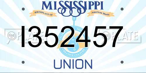I352457 Mississippi License Plate