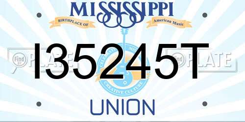I35245T Mississippi License Plate