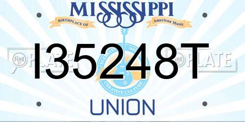 I35248T Mississippi License Plate