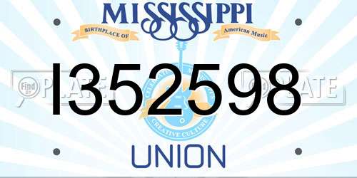 I352598 Mississippi License Plate