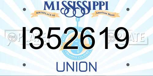 I352619 Mississippi License Plate