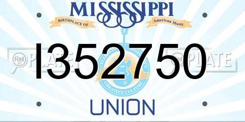 I352750 Mississippi License Plate