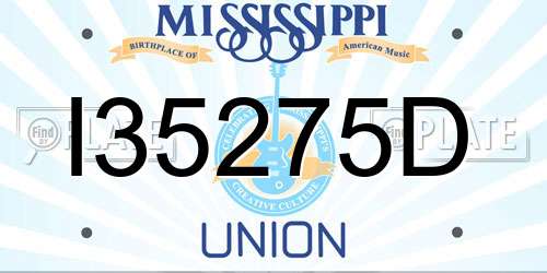 I35275D Mississippi License Plate