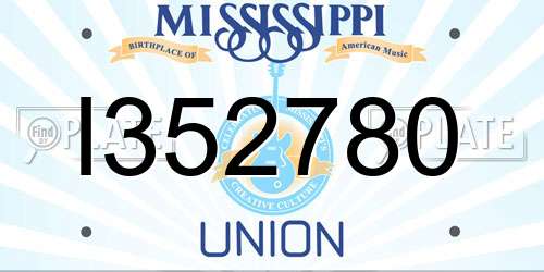 I352780 Mississippi License Plate