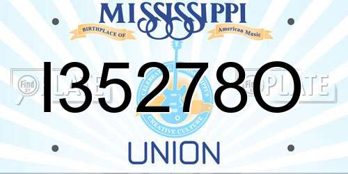 I35278O Mississippi License Plate