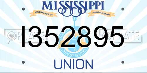 I352895 Mississippi License Plate