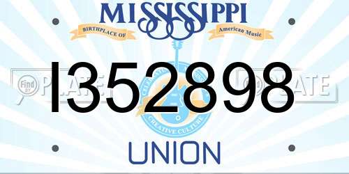 I352898 Mississippi License Plate