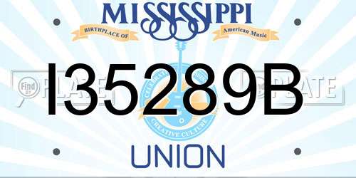 I35289B Mississippi License Plate