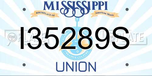 I35289S Mississippi License Plate
