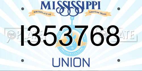 I353768 Mississippi License Plate