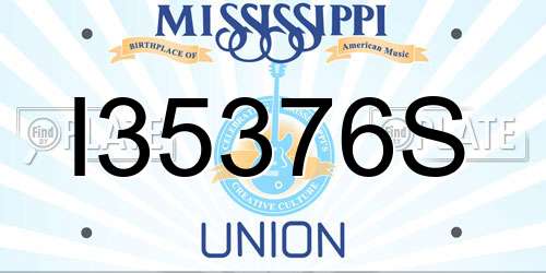I35376S Mississippi License Plate