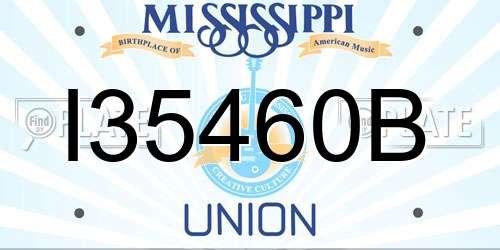 I35460B Mississippi License Plate