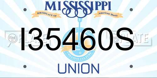 I35460S Mississippi License Plate
