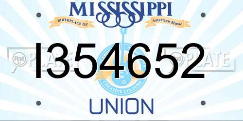 I354652 Mississippi License Plate
