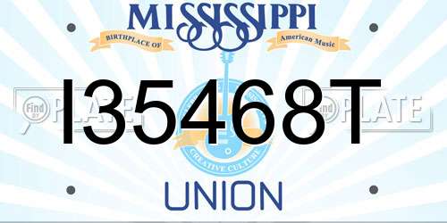 I35468T Mississippi License Plate