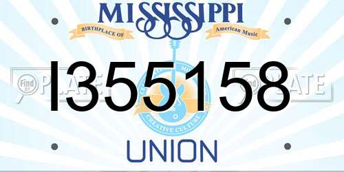 I355158 Mississippi License Plate