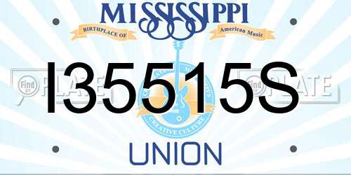 I35515S Mississippi License Plate