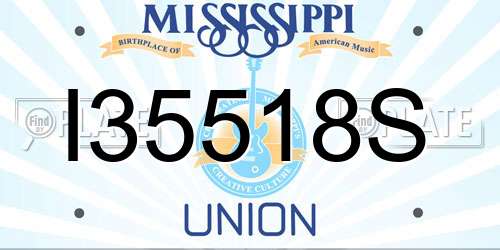 I35518S Mississippi License Plate