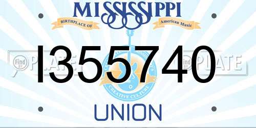 I355740 Mississippi License Plate