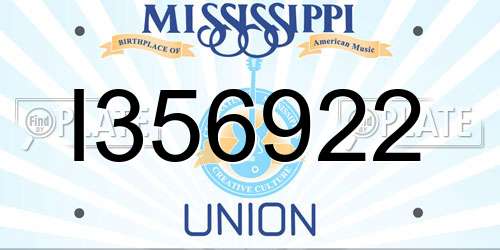 I356922 Mississippi License Plate