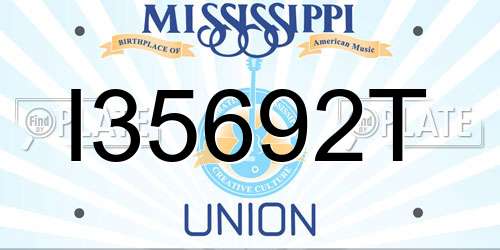 I35692T Mississippi License Plate
