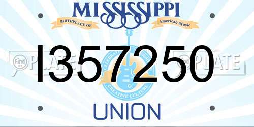 I357250 Mississippi License Plate