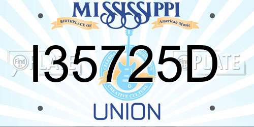 I35725D Mississippi License Plate
