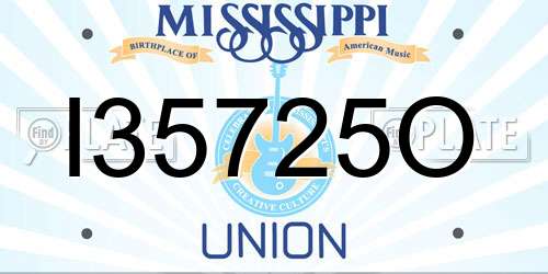 I35725O Mississippi License Plate
