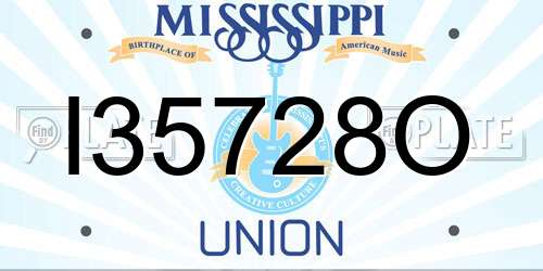 I35728O Mississippi License Plate