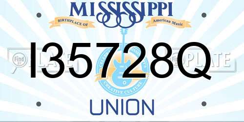 I35728Q Mississippi License Plate