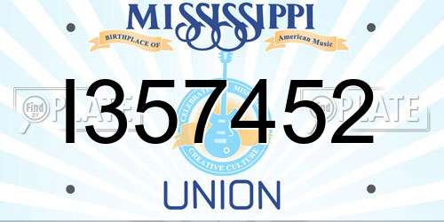 I357452 Mississippi License Plate