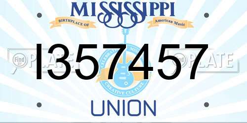 I357457 Mississippi License Plate