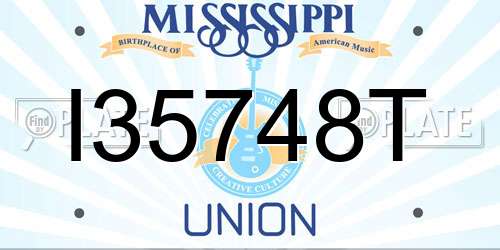 I35748T Mississippi License Plate