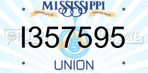 I357595 Mississippi License Plate