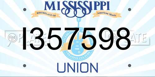 I357598 Mississippi License Plate